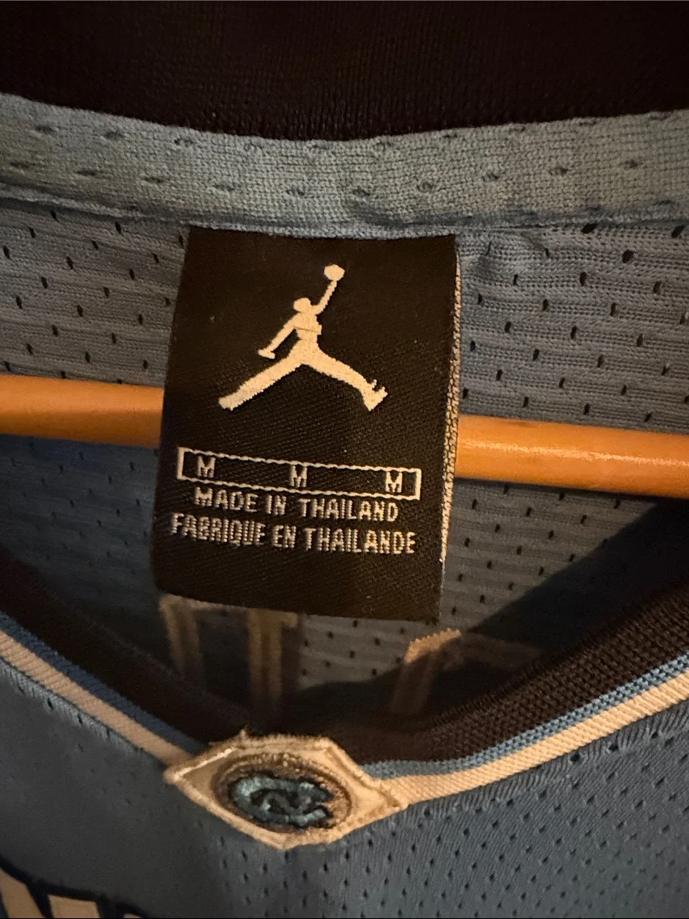 Jordan Light Blue and White North Carolina #23 Basketball Jersey